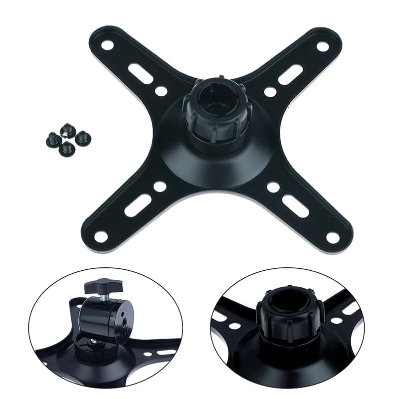 New 1Set Portable Monitor Mounting Bracket Plate VESA 1/4 Inch Screw Hole To 100x100MM 75x75MM M4 Screw Set Wall Mount Holder