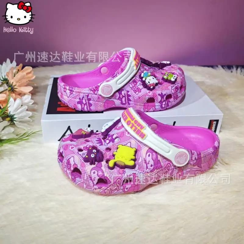 Sandali Estivi Hello Kitty per Bambine, Scarpe da Giardino Anime Dolci e Kawaii, Calzature da Spiaggia alla Moda per Bambini