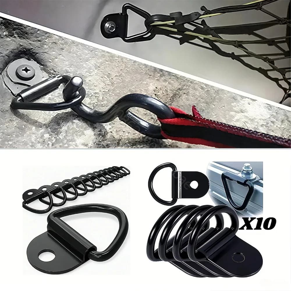 10 pezzi D anelli di ancoraggio anello di ancoraggio gancio di trazione anello di ancoraggio in ferro carico adatto per auto camion rimorchio camper furgone barca accessori di carico