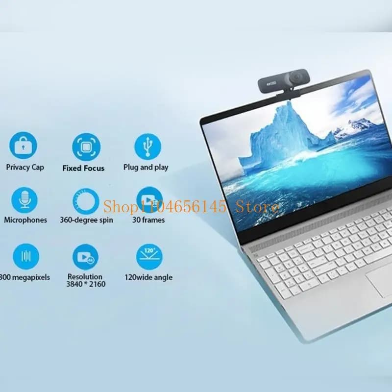 Web camera regolabile 5asd 4K definizione con microfono incorporato per l'home office
