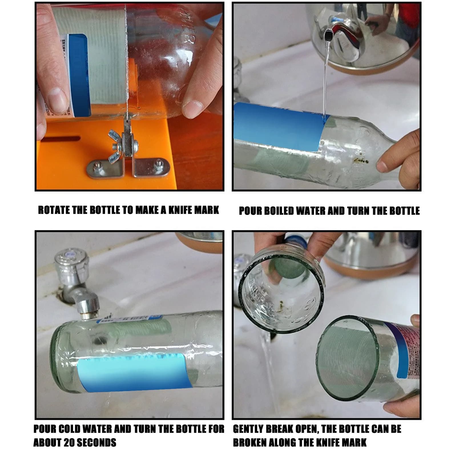 Taglierina per bottiglie di vetro Scheda PC ad alta resistenza addensata Testa di taglio in metallo duro affilata Utensile da taglio per bottiglie di vino fai-da-te Taglierina per bottiglie di vino