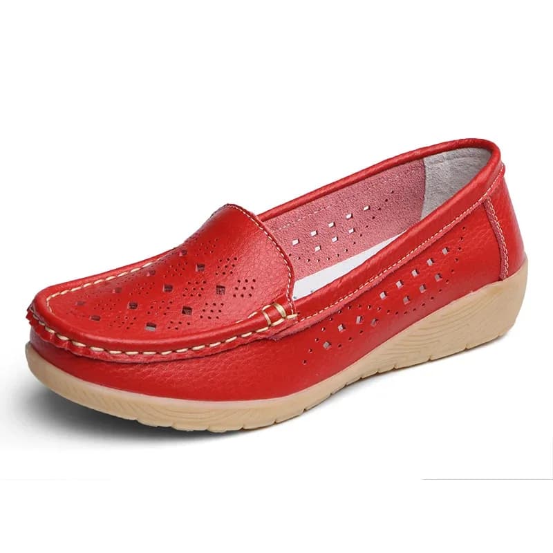 Scarpe basse traspiranti da donna in pelle bovina 100%, design in pelle alla moda, sandali versatili, mocassini, scarpe casual da donna