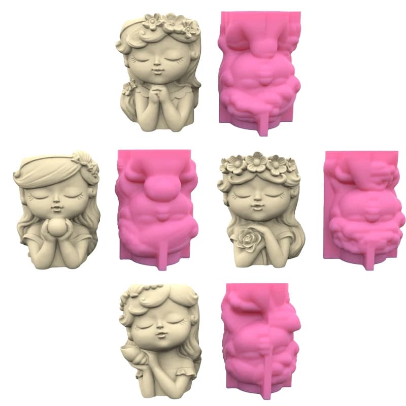 Vaso di fiori Stampo in silicone Conch Girl Fioriera succulenta Stampo in cemento Stampo in resina epossidica artigianale fai da