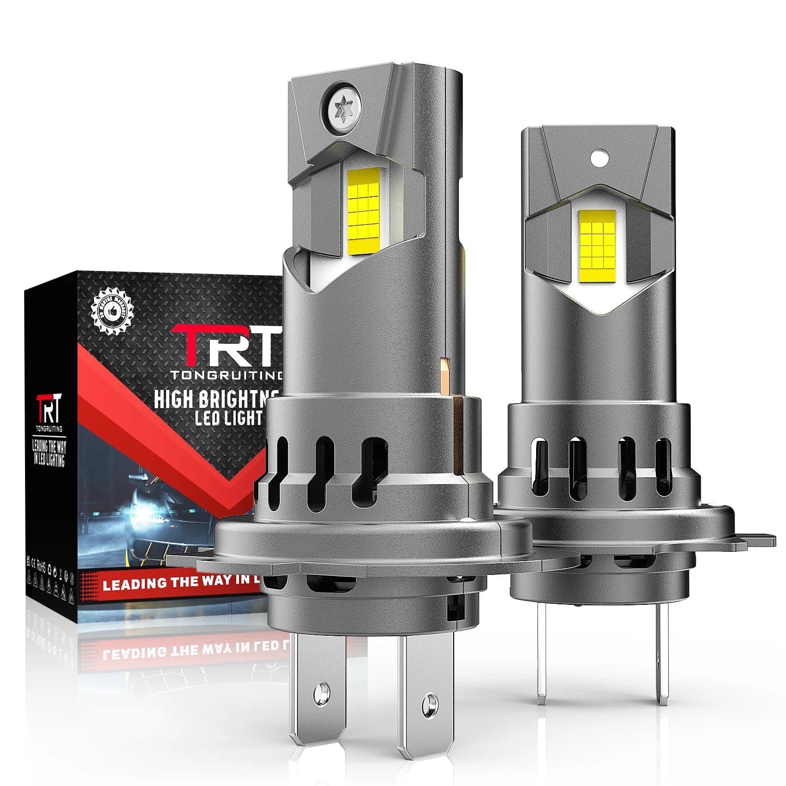 Kit Lampadine LED H7 con Base per Fari H1 H4 H11, 110W Alta Potenza 6500K CSP 36000LM, Mini Fari Fendinebbia Auto 1:1 Plug&Play Senza Fili