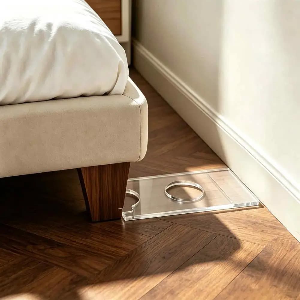 Bed Anti Slip Pad Acrylic Furniture Wall Spacers Set Adjustable Couch Bed Stopper Protectors Curtain Outlet Space Keepers Wall