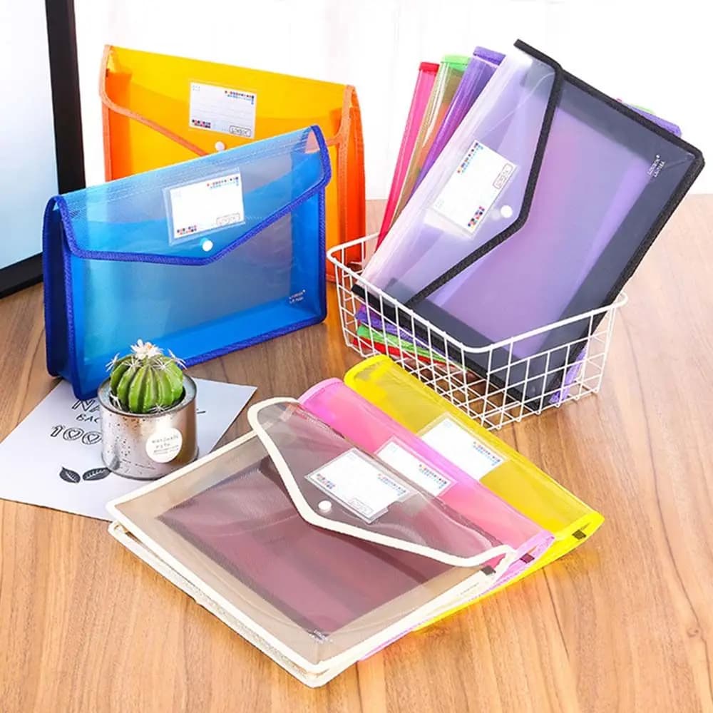 Stationery Pouch Pvc Portfolio Water proof School Supplies Document Organizers Organ File Bag Paper Storage Bag File Folder