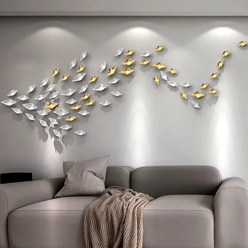 Nail-free wall decoration art leaf wall hanging living room bedroom wall decoration pendant sample office soft decoration