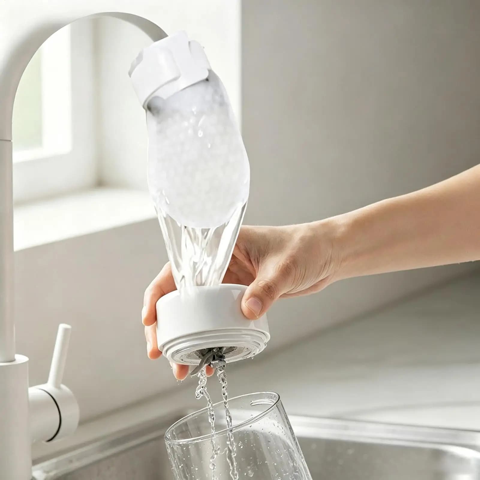 Faucet Filter Cotton Bag Reusable Fine Fiber Purification Sock Removes Sediment & Limescale For Kitchen Bath Shower Coffee Cook