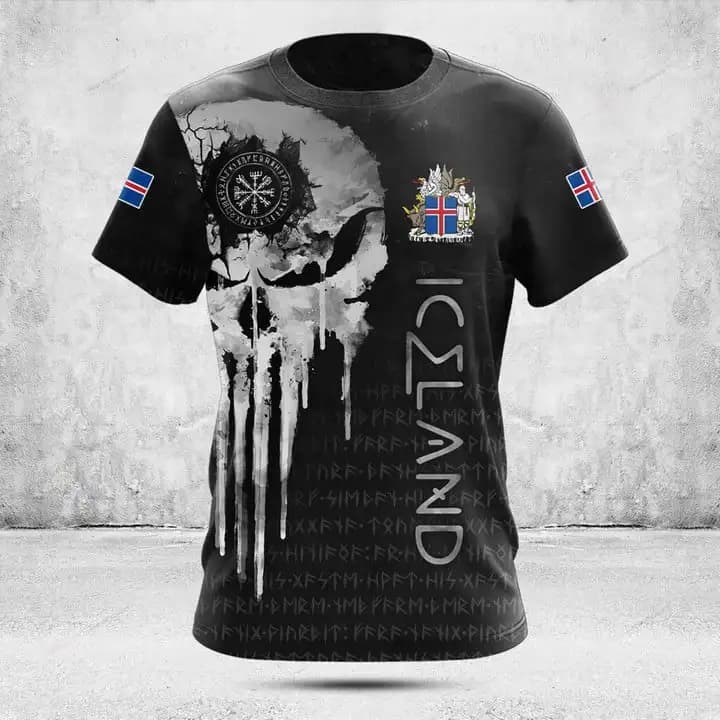 Custom Name Summer Casual Iceland Viking Graphic T-shirts Loose Men's Fashion Jersey Soft Short Sleeve Tops Fast Dry Sportswear