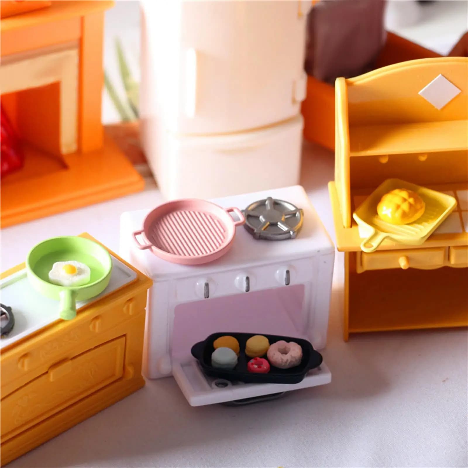 4x Accessori per pentole per casa delle bambole, giocattoli finti, decorazioni, ornamenti per padelle