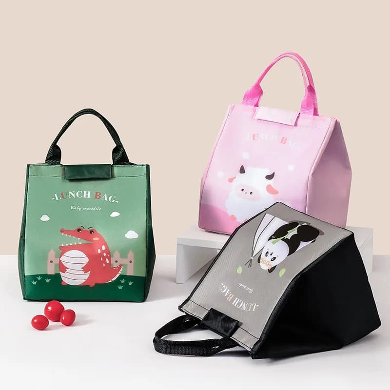 Borsa per il pranzo isolata portatile del fumetto borsa Bento borsa isolata refrigerata e isolata borsa per il pranzo addensata in foglio di alluminio