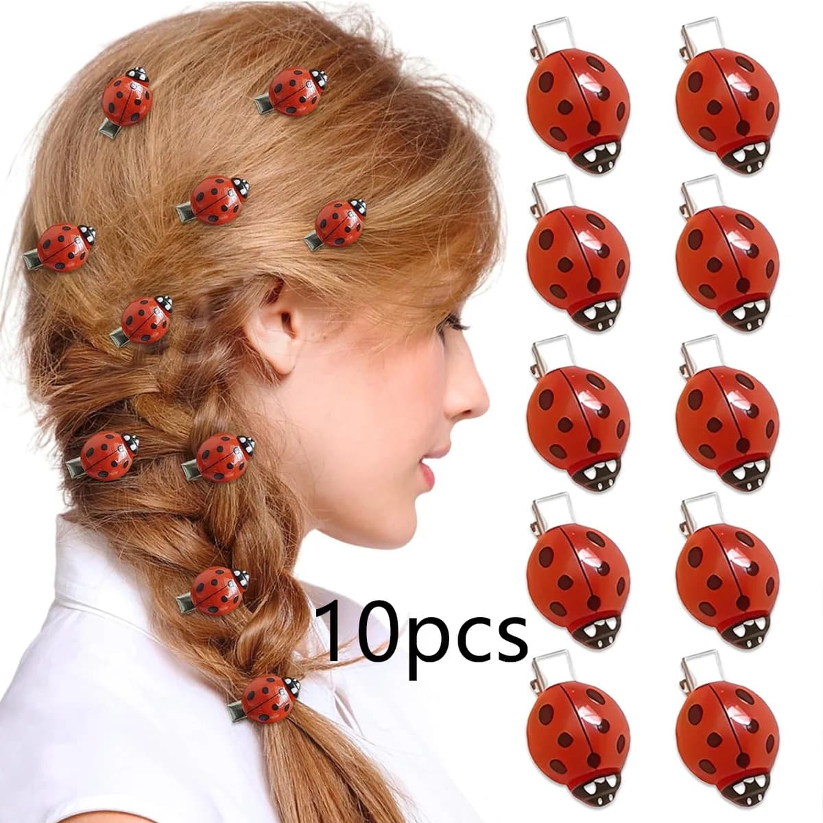 Fermagli per capelli a forma di ape e coccinella, alla moda, carini, mini accessori, forcine per studenti, divertenti, all'ingrosso