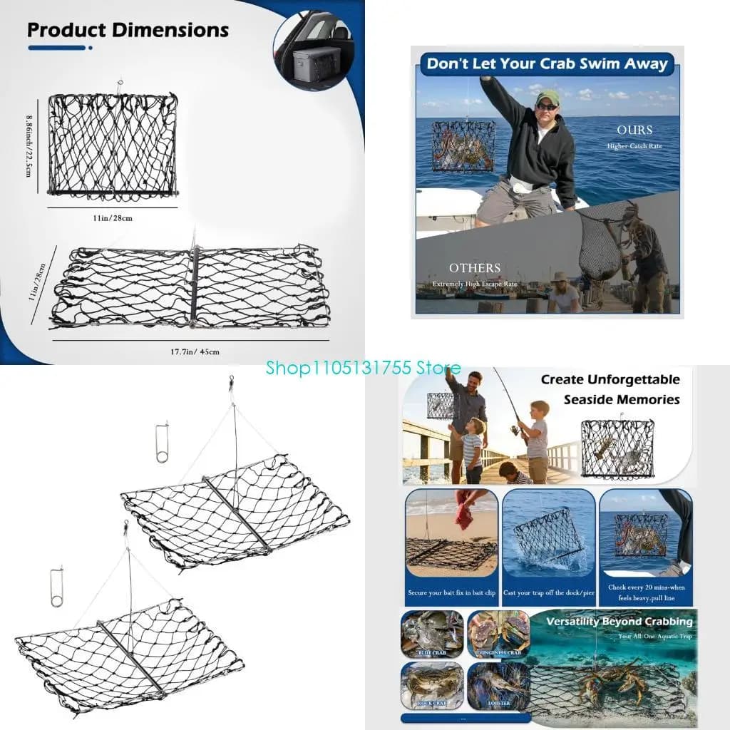 K0EF Rete per granchi calcinabili Rete per trappole per granchi calcinabili quadrata pesca efficiente