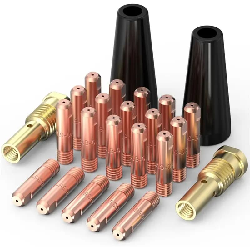 Kit Accessori per Torcia di Saldatura a Filo Animato ALIM - 24 Pezzi, 20 Punte da 0,035, 2 Ugelli per Filo Animato e 2 Diffusori, per Saldatura 14AK