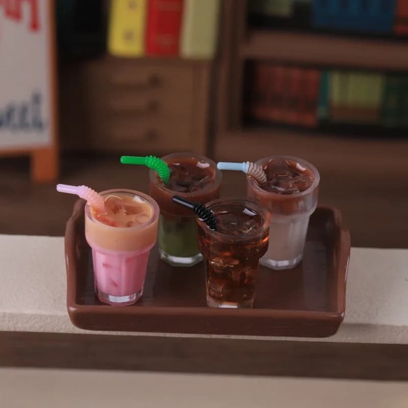 10pcs Ice American coffee straw beverage cup DIY miniature food toy accessories
