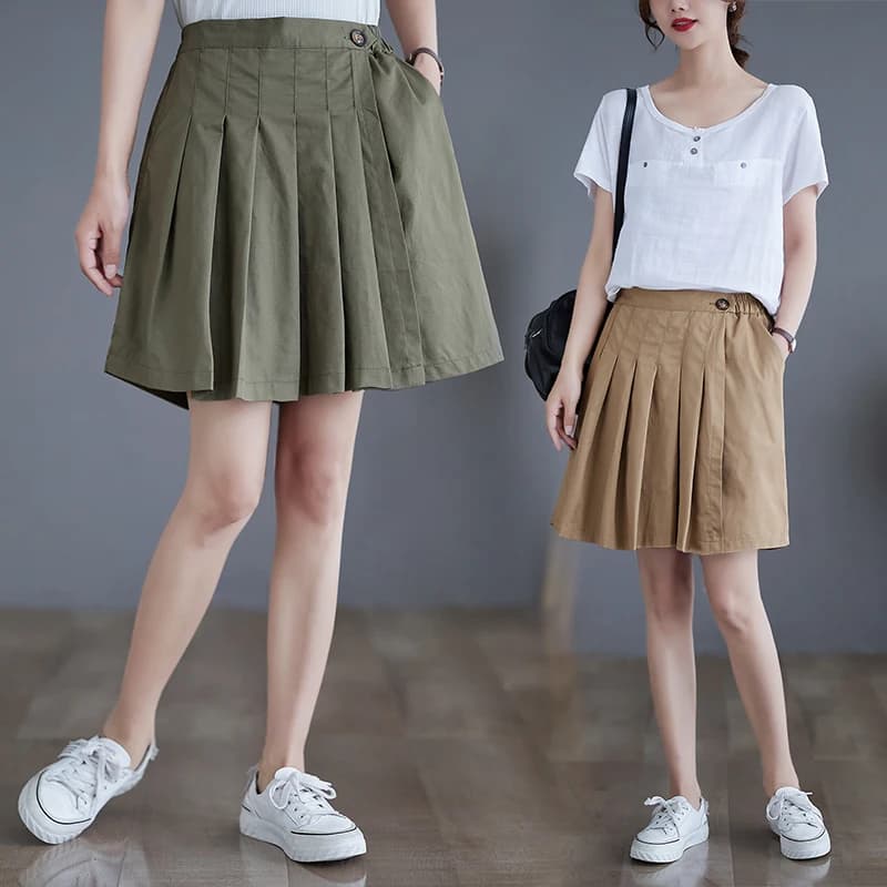 Pantaloncini Casual Larghi a Vita Alta, Lunghezza Media, in Altri Materiali, 100% Anti-sfilacciamento, Estivi, Outlet di Marca