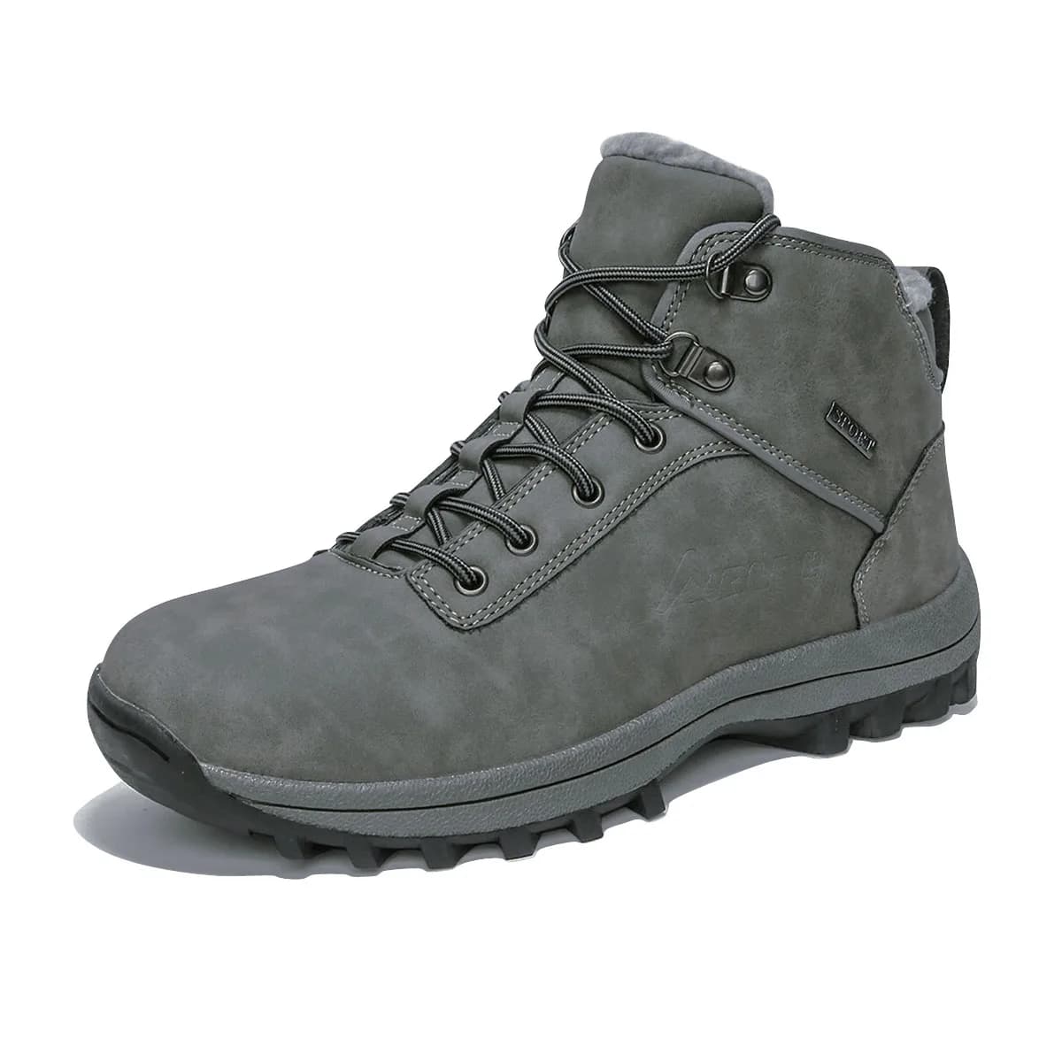 Scarpe invernali in cotone con velluto spesso e stivali da trekking caldi Stivaletti da neve da esterno impermeabili in pelle Scarpe alte da uomo