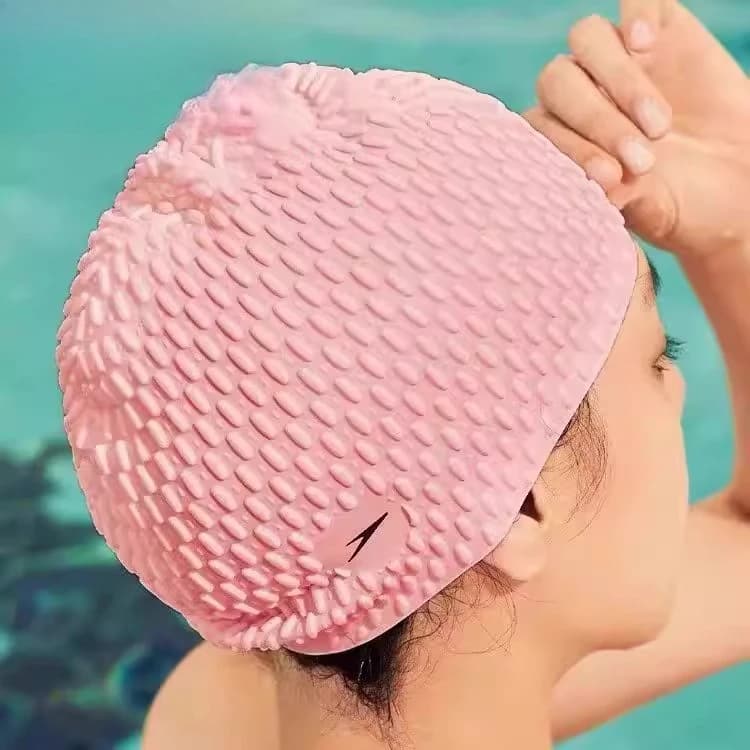 Nuovo Cuffia da Nuoto 2026 a Goccia d'Acqua Extra Large in Silicone Impermeabile per Capelli Lunghi, Comoda Cuffia da Bagno Effetto Bolla
