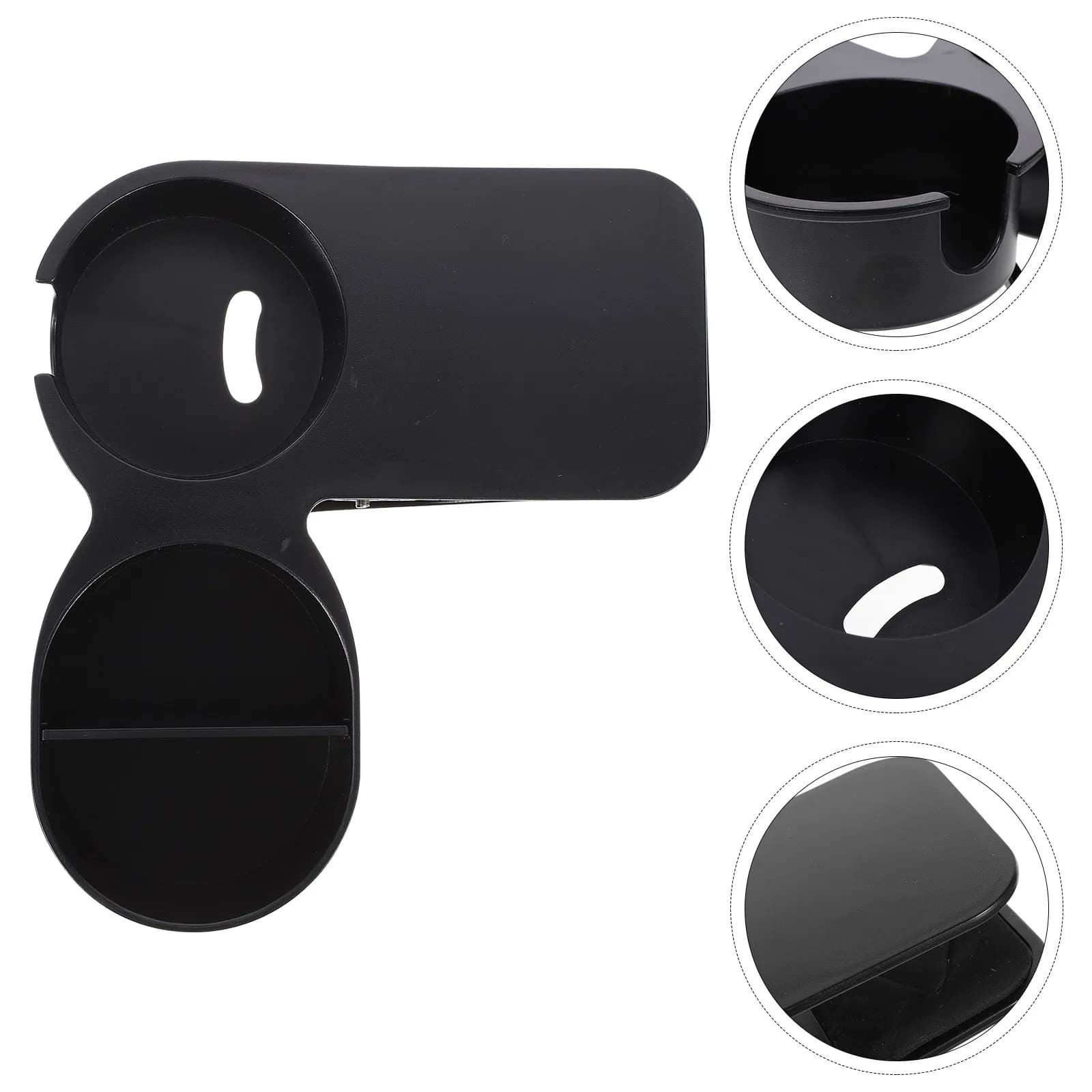 Supporto Laterale Grigio per Tazza da Scrivania con Clip per Telefono, Cosmetici, Cancelleria, Salvaspazio, in Materiale ABS, Regalo per Ufficio e Gamer, Morsetto per Tazza