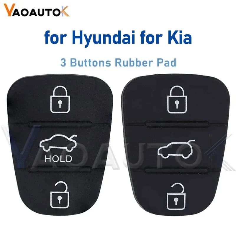 Sostituzione 3 Bottoni Pad In Gomma Chiave Dell'automobile Borsette Per Hyundai IX35 I30 Accent Kia K2 K5 Rio Flip Chiave A Distanza Dell'automobile Pulsante Sostituire