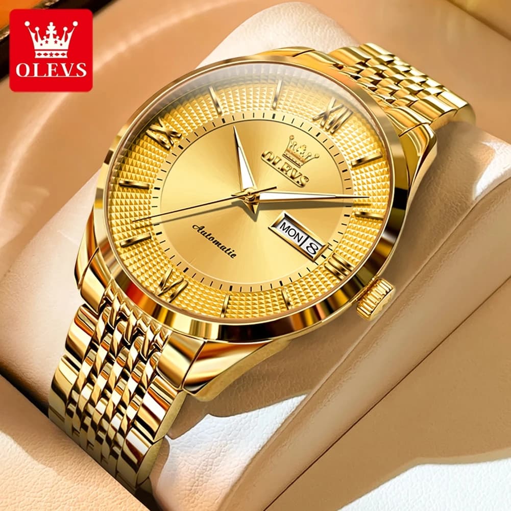 OLEVS 6657 importato movimento automatico orologi da uomo orologio meccanico di fascia alta per uomo impermeabile data settimana orologio da polso uomo nuovo