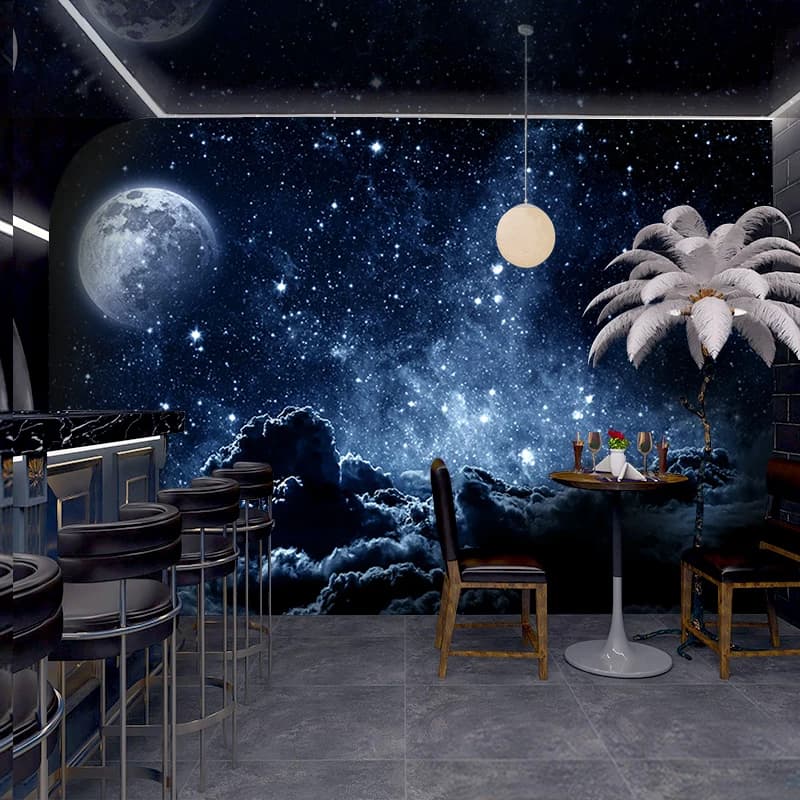 Carta da parati personalizzata 3D dreamy space esports hall wallpaper internet cafe hotel KTV soffitto murale cielo stellato tema carte da parati