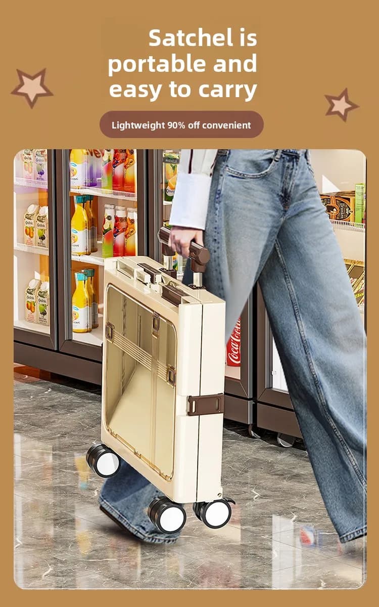 ZHAYA Foldable Pet Carrier Suitcase Large Capacity Cat Dog Travel Crate Rolling Luggage Airline Approved Kennel with Wheels