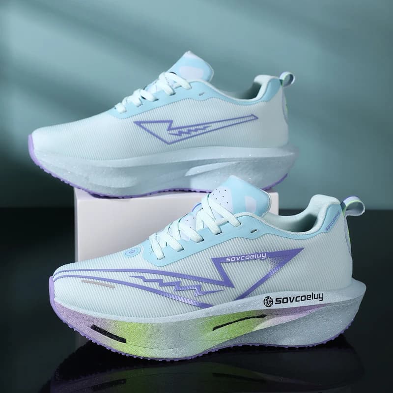 Men's Running Shoes Woman with Carbon Plate, Breathable, Lightweight, Comfortable, Anti-slip, for Marathon and Sport