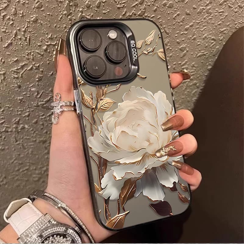 Golden lotus flower phone case for Xiaomi Redmi Note 13 12 11 Pro Plus 4G 5G 12S 10S 10 9 9S 8 12C 13C A3 Hard matt cover