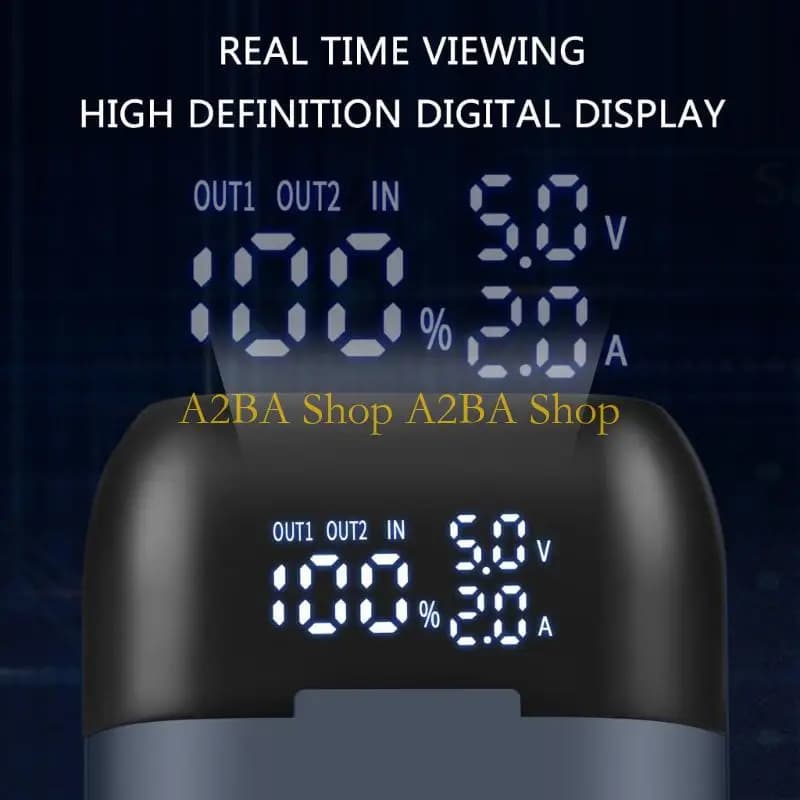 A2BA Travel Friendly Power Banking with Fast Charging and LED Display for 21700/20700/18700/18650 Batteries