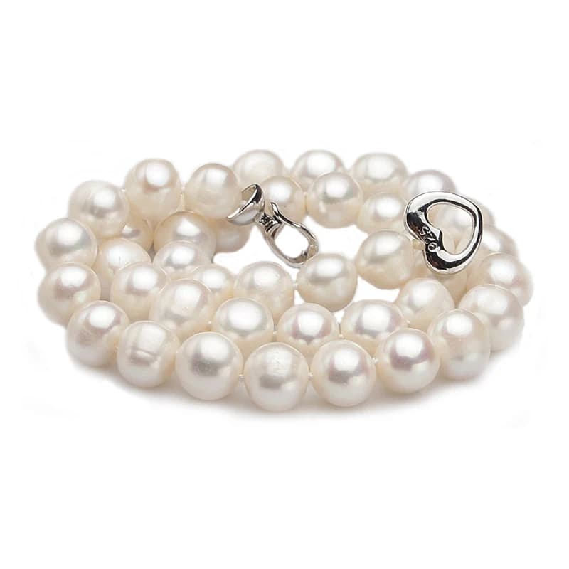 Collana di perle nere rotonde naturali d'acqua dolce da donna, collana di perle da sposa in argento 925, regalo per la madre, la moglie, per l'anniversario