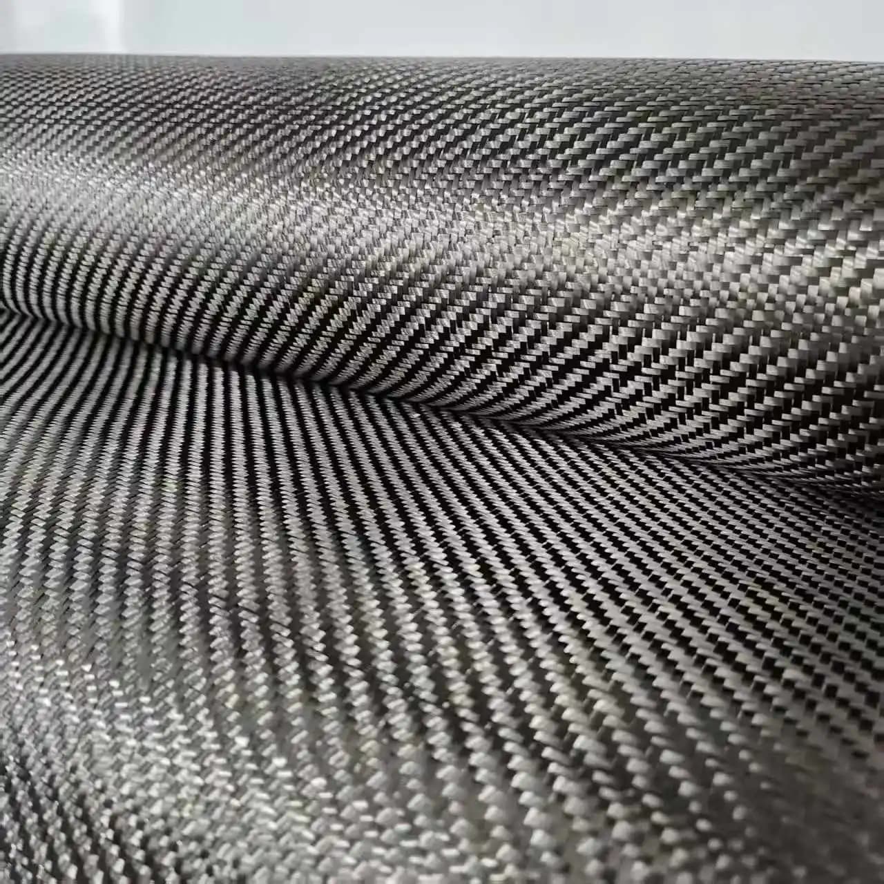 3K 240gsm Double Faced Black Woven Carbon Fiber Fabric Roll, Smooth High Strength Cloth for Car, Outdoor Shoes and Luggage Indus
