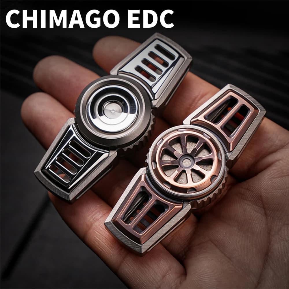 CHIMAGO EDC Reverse Flash Fidget Spinner a due pale Giocattolo antistress Disegni originali Gyro Fidget Toys Adulti Metallo