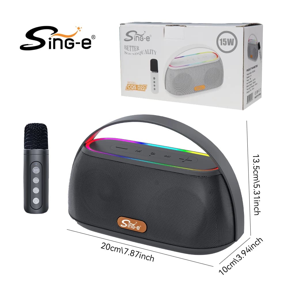 CQS D22 K12 Altoparlante per karaoke wireless all'ingrosso a prezzo basso Piccolo altoparlante portatile per esterni Microfono Macchina per karaoke per bambini