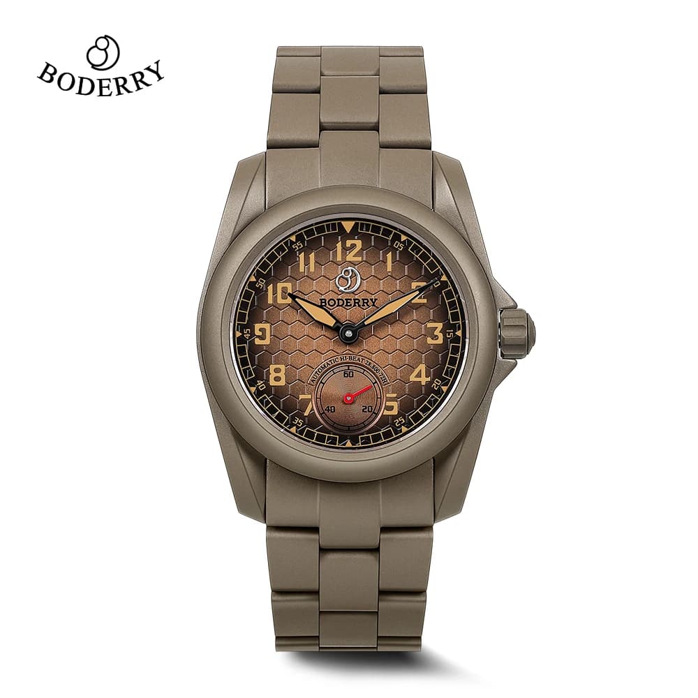 BODERRY Field Watch VOYAGER S72 – 72-Hour Power Reserve Titanium Automatic 100M Water Resistant Wristwatch for Men