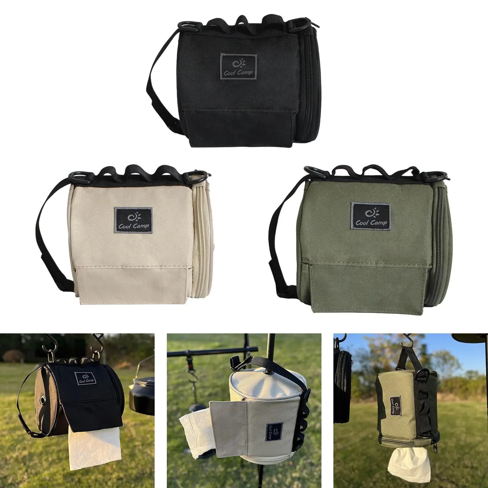 Porta Rotolo di Carta Igienica Portatile da Viaggio con Gancio, Contenitore Resistente all'Abrasione per Picnic, Escursionismo, Campeggio
