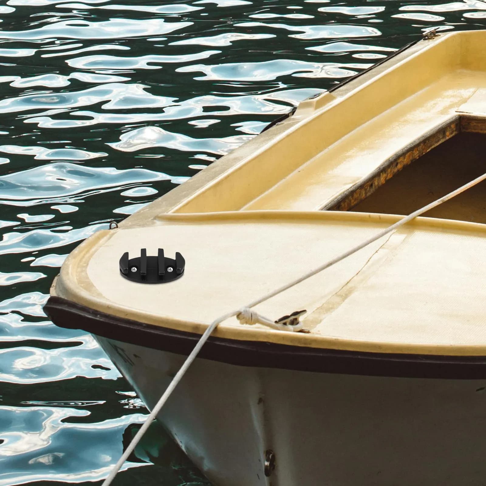 Bitta in nylon nero per imbarcazioni, bitta marina resistente per kayak, accessori per canoa, attrezzatura per ormeggio, ferramenta nautica