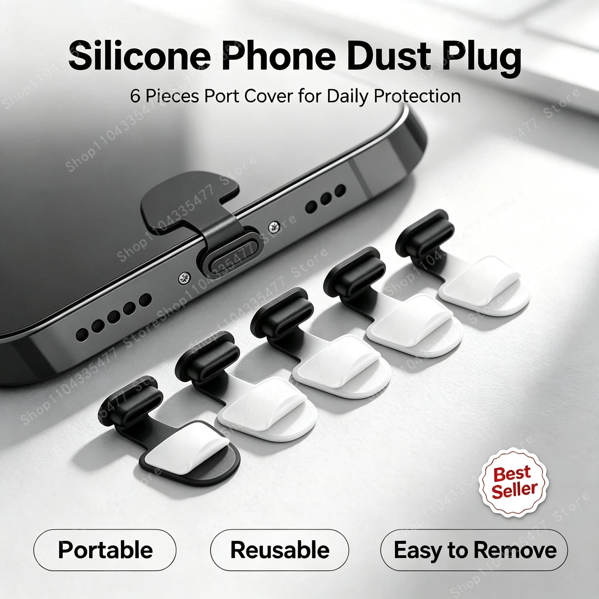 2/4/6pcs Silicone Dust Plug for Cell Phone for IOS Type-C Mobile Charger Dock Dust Cover for iPhone 14 13