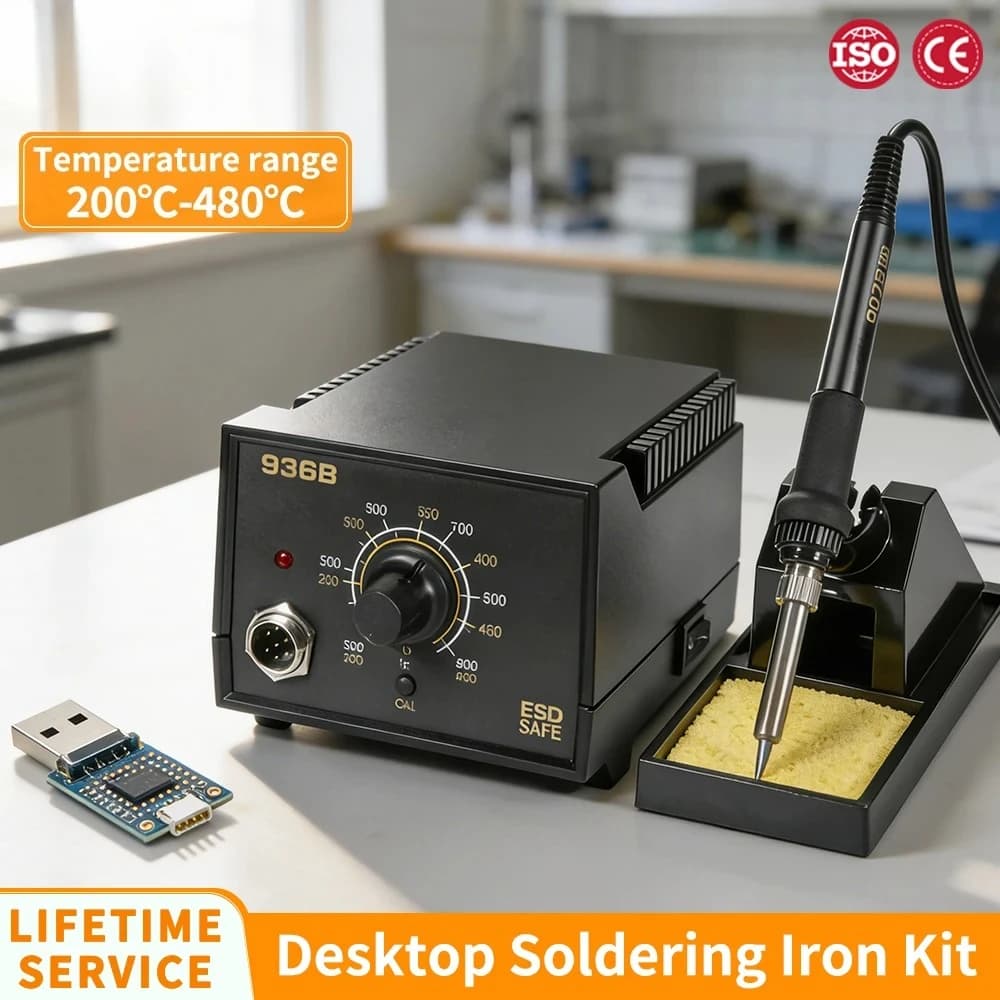 9-in-1 Soldering Iron Kit 936 60W Digital Soldering Station with Adjustable Temp for Electronics Phone PCB Circuit Board Repair