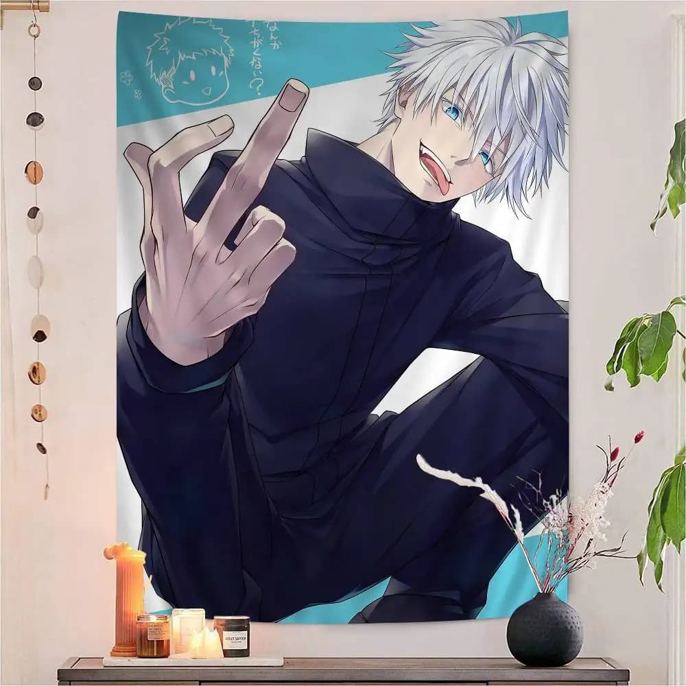 J-Jujutsu Anime Self-adhesive Cartoon Tapestry Art Science Fiction Room Home Decor Wall Hanging Home Decor