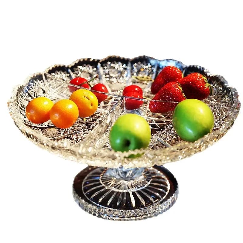 Piatto per frutta in cristallo intagliato a mano, vaso per frutta, piatto per frutta secca