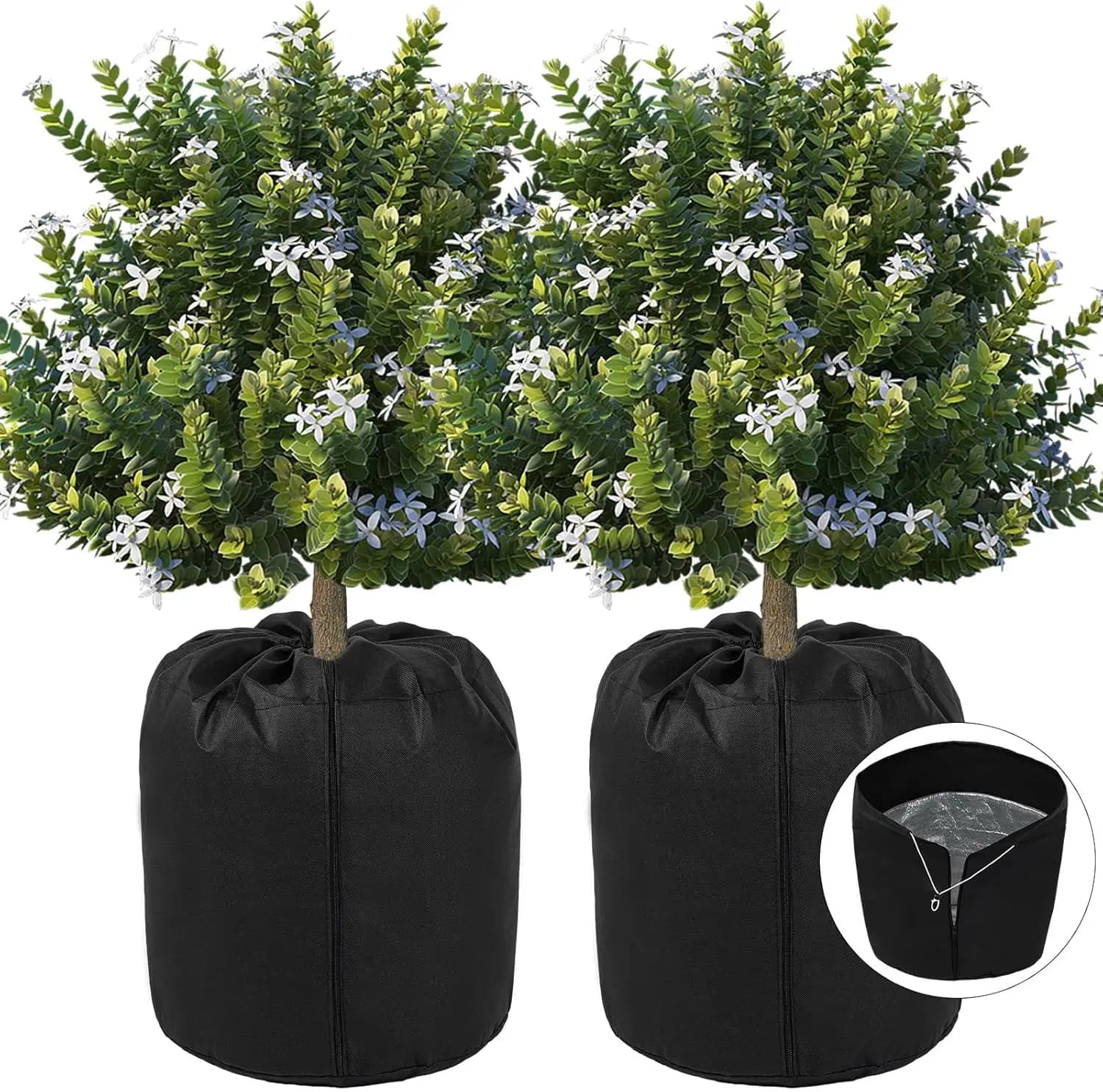 Confezione da 2 Coperture Protettive Invernali per Piante, Sacchi Antigelo 43x49cm per Alberi e Arbusti in Vaso da Esterno