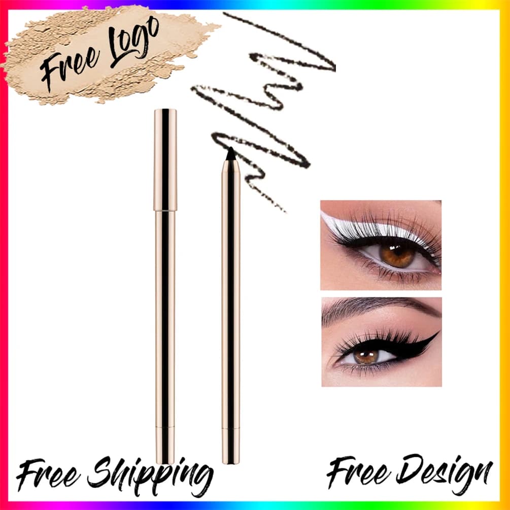 Matita gel per eyeliner retrattile vegana Etichetta privata Trucco Impermeabile a prova di sbavature Penna per occhi cremosa a lunga durata Logo personalizzato