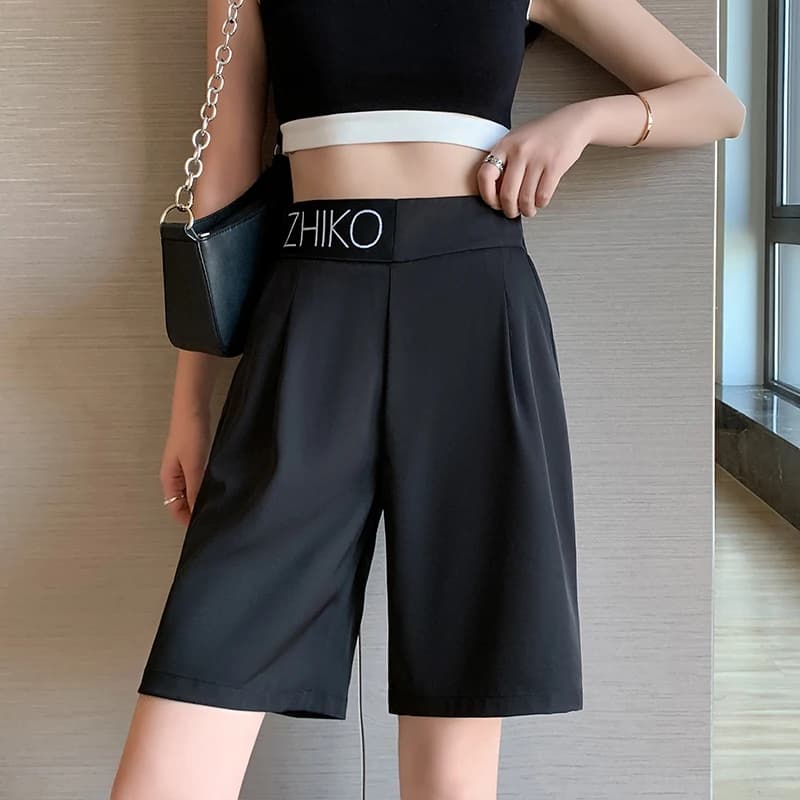 Women's Summer Cycling Shorts Black Waist Shorts Oversize Short Shorts Casual Basic Korean Fashion CICHENG