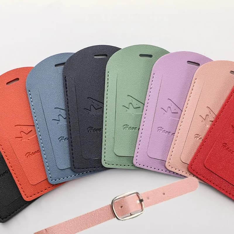 Valigia in pelle PU Nome Indirizzo ID Etichetta per bagagli Etichetta per bagagli Porta indirizzo Etichette per imbarco Accessori da viaggio