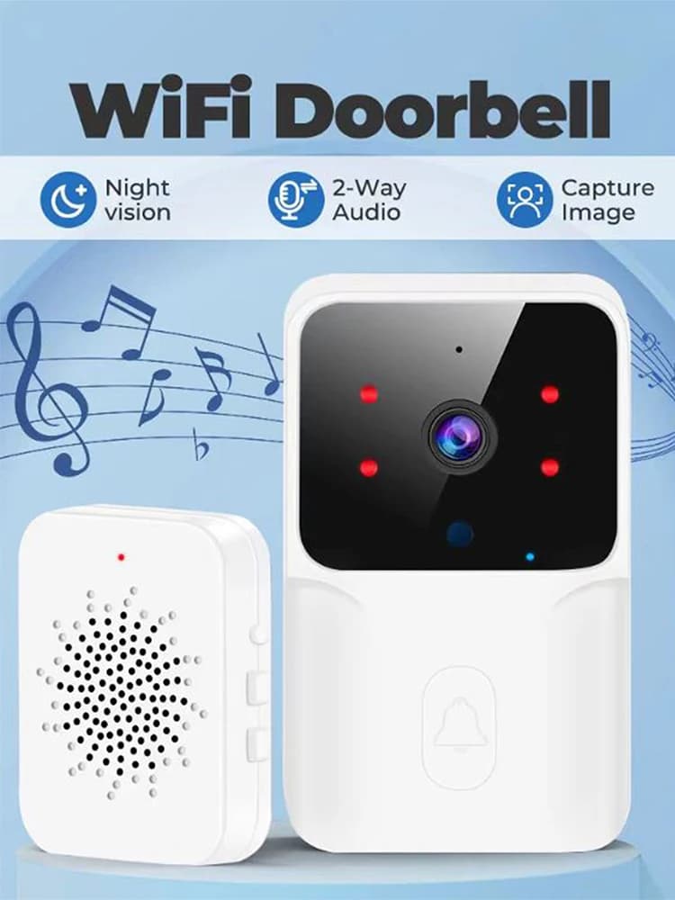 Campanello Video WiFi Ricaricabile con Visione Notturna HD, Basso Consumo, Sistema 1 a 1, Interfono Intelligente per Sicurezza Domestica