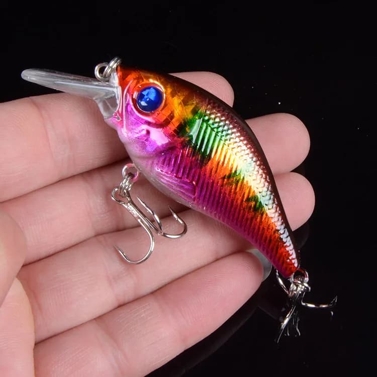 3DEyes Duro VIB Esche Da Pesca Minnow Esca Treble Ganci Affondamento Crankbait Wobblers Attrezzatura Da Pesca 1 pz 7.5 cm 10.2g