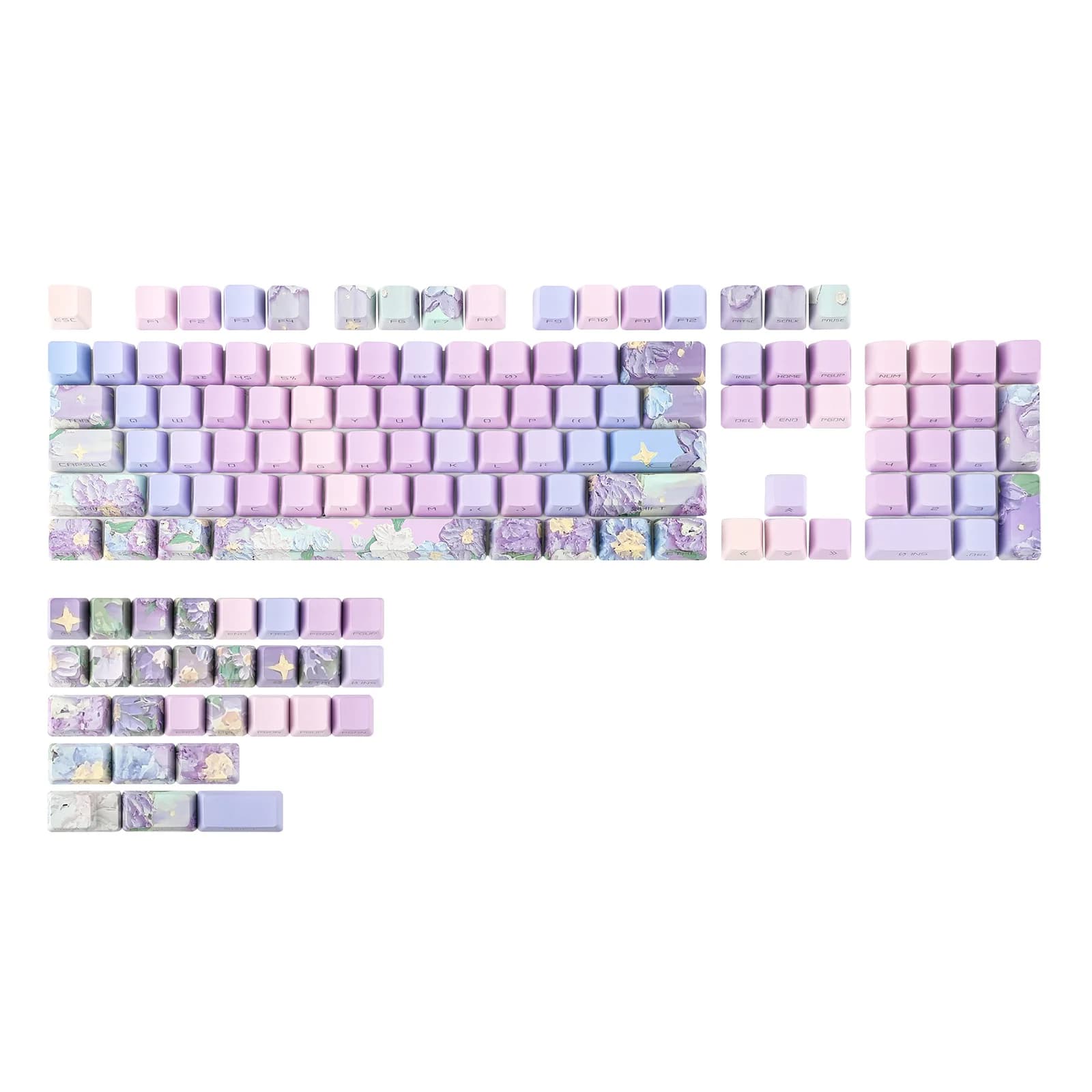 KiiBOOM Violet Keycaps Set 133 tasti OEM Profile PBT Full Keycaps Set per tastiera da gioco meccanica