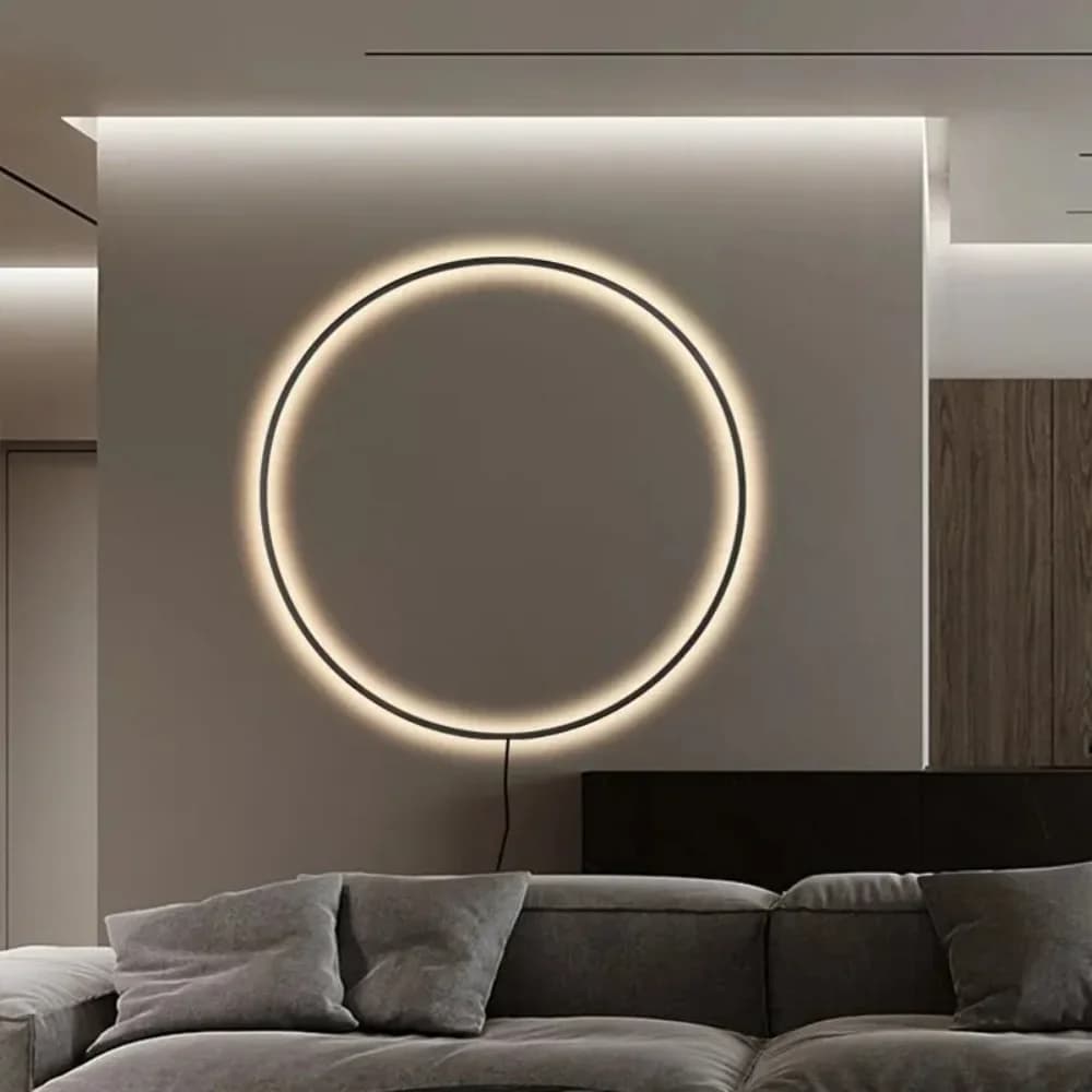Lampade da parete moderne a LED per la decorazione della camera da letto Soggiorno Casa Design nordico Anello rotondo per interni con lampada da parete con presa USB