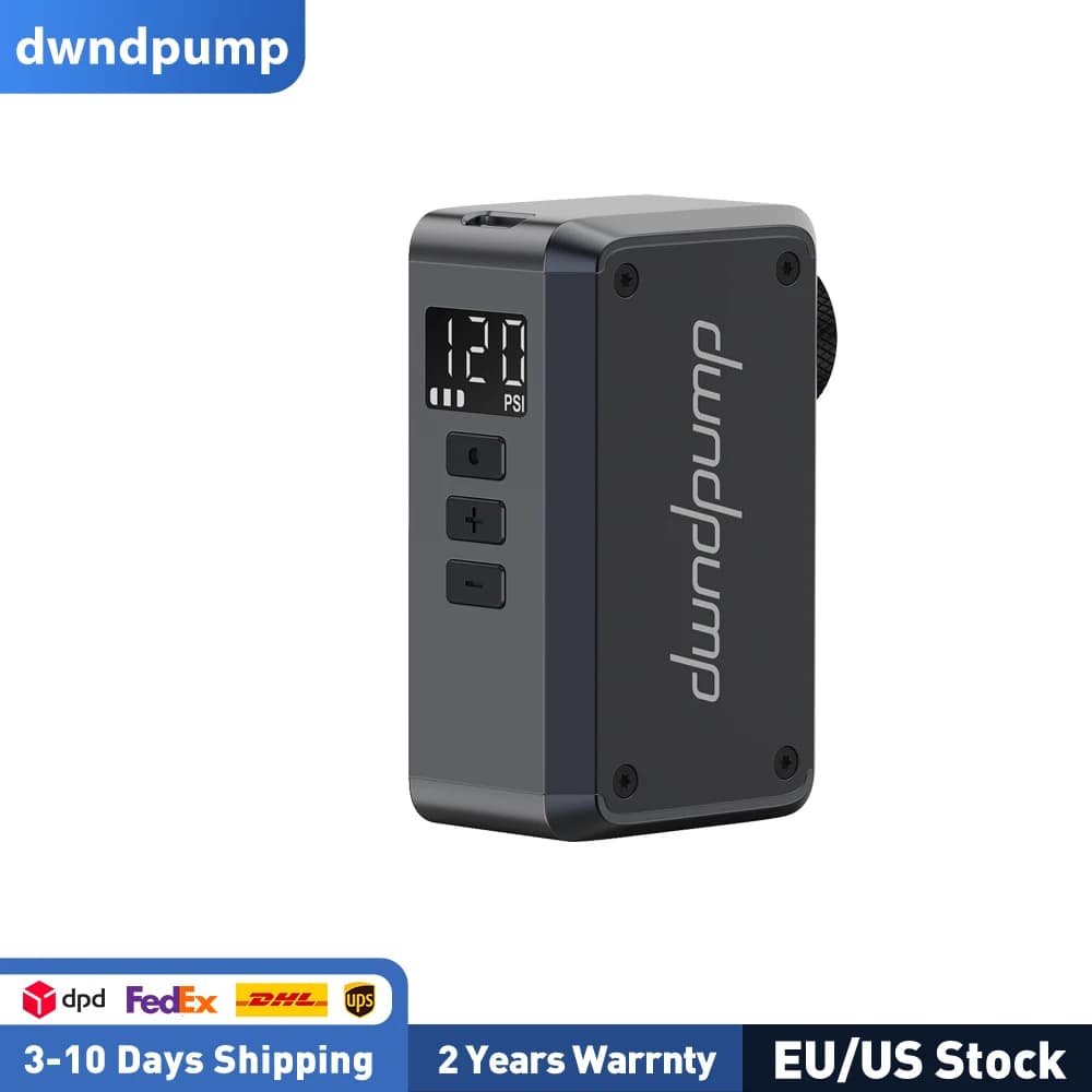 dwndpump DP5 PRO Mini pompa elettrica per bici 120PSI Max con batteria ricaricabile da 420 mAh Display a LED Gonfiatore intelligente per livelli di bicicletta
